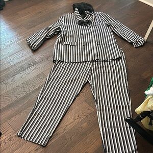 Classic Black and White Striped Pajama Set
